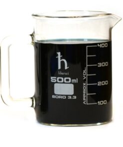EISCO Premium Hand Crafted Beaker Mug, Thick Borosilicate 3.3 Glass, 16.9oz (500mL) Capacity - Large Size - Pint Glass or Coffee Mug Sized 13 719XPStKQ6L