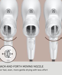 Panasonic nanoe Salon Hair Dryer with Oscillating Quick Dry Nozzle, Folding Hair Dryer for Travel and Home, 3 Airflow Settings for Easy Styling and Healthy Hair - EH-NA2C-W (White) Compact Hair Dryer w/ 1 attachment 29 719XfcG9mtL