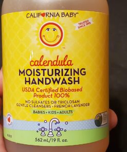 California Baby Calendula Moisturizing Hand Soap | Soothing Organic Aloe + Coconut Oil | 100% Plant-Based Liquid Soap | Allergy Friendly | Lavender Hand Soap for Sensitive Skin | 562 mL / 19 oz. 4 719Y3 2GEsL