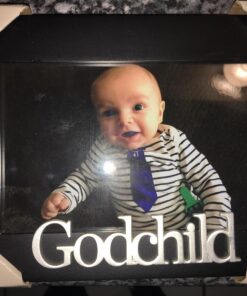 Malden International Designs 4391-46 Baby Memories Godchild Black Wood Picture Frame, 4x6, Black 12 719Y6mub2mL