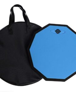Tromme Drum Practice Pad and Carrying Case , 12 Inch Silicone with Wooden Base and Real Drum Feel ,Sticks and Stand Not Included (Blue) 11 719YnmuxL