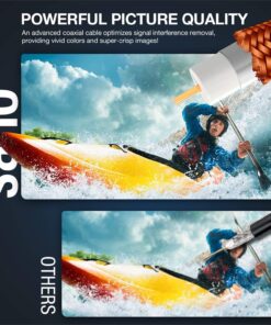 1byone Amplified HD Digital TV Antenna - Support 4K 1080p and All Older TV's - Indoor Smart Switch Amplifier Signal Booster - Coax HDTV Cable/AC Adapter (Black) 23 719ZXsU2llL