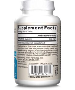 Jarrow Formulas N-A-C Sustain 600 mg - Antioxidant Amino Acid Supplement - 60 Sustain Tablets - Supports Liver & Lung Function - Precursor to Glutathione - 60 Servings (PACKAGING MAY VARY) 27 719a LLXbwL