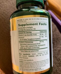 Nature's Bounty Cranberry 4200mg With Vitamin C, Urinary Health & Immune Support, Cranberry Concentrate, 250 Rapid Release Softgels 250 Count (Pack of 1) 41 719aKIPjDhL