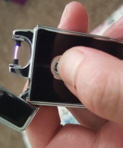 Tesla Coil Lighters™ USB Rechargeable Windproof Arc Cigarette Lighter with Charging Cable and Carrying Pouch Black/Silver 24 719ackzCvUL