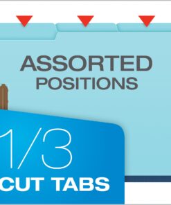 Globe Weis Pendaflex Pressboard Fastener Folders, Letter Size, Light Blue, 1" Expansion, 1/3 Cut, 25/BX (615F21-3BLU) 15 719ajioZxoL