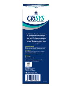CloSYS Ultra Sensitive Mouthwash, 32 Ounce, Unflavored (Optional Flavor Dropper Included), Alcohol Free, Dye Free, pH Balanced, Helps Soothe Entire Mouth 32 Fl Oz (Pack of 1) 20 719bJCNOLfL
