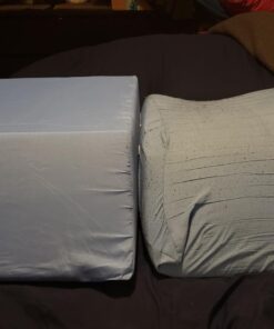 DMI Ortho Bed Wedge Elevated Leg Pillow, Supportive Foam Wedge Pillow for Elevating Legs, Improved Circulataion, Reducing Back Pain, Post Surgery and Injury, Recovery, Blue 8" x 20" x 24" 8 Inch 48 719cMVwSnML