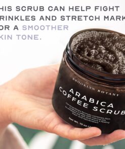 Brooklyn Botany Dead Sea Salt and Arabica Coffee Body Scrub 10 oz - Moisturizing and Exfoliating Body, Face, Hand, Foot Scrub - Fights Stretch Marks, Fine Lines, Wrinkles - Great Gifts for Women & Men 10 Ounce (Pack of 1) 23 719cPjMtboL