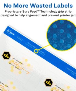 Avery Printable Blank Rectangle Labels, 2" x 3", Glossy Crystal Clear, 80 Customizable Labels (22822) 80 Labels Glossy Clear 23 719dYRcbCtL