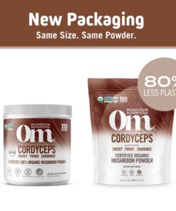 Om Organic Mushroom Superfood Powder, Cordyceps, 100 Servings, Energy and Endurance Support Supplement, 7.05 Ounce (Pack of 1) 7.05 Ounce (Pack of 1) 9 719duvKDOzL