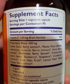 PURE SYNERGY Pure Radiance C | Organic Vitamin C Capsules | 100% Natural, Whole Food, Non-GMO Supplement with Camu Camu Extract | for Immune and Collagen Support (90 Capsules) 37 719dvVpZB L