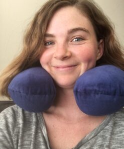 TravelMate Memory Foam Neck Pillow - Adjustable Thickness for Best Comfort, Dark Blue 35 719ec6UMGXL