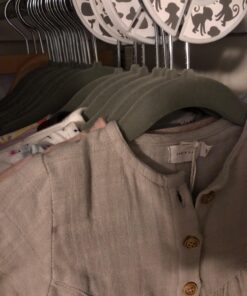 Amazon Basics Kids Velvet, Non-Slip Clothes Hangers, Baby Size 11.6, Pack of 50, Gray 11.6" 50-Pack 36 719f1LdotzL