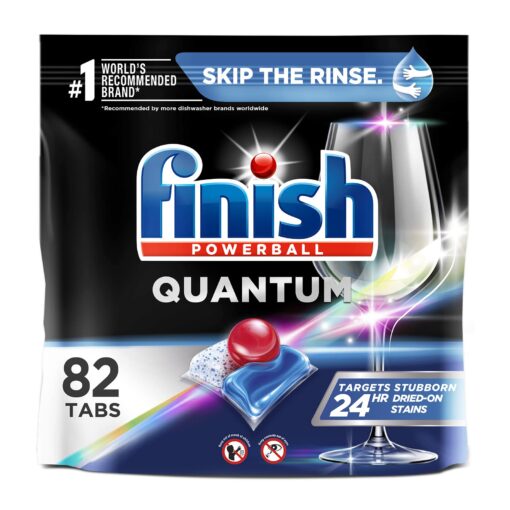 Finish - Quantum - 82ct - Dishwasher Detergent - Powerball - Ultimate Clean & Shine - Dishwashing Tablets - Dish Tabs (Packaging May Vary)