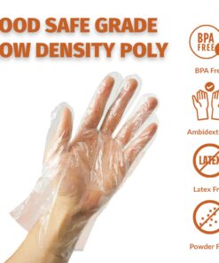 GORILLA SUPPLY 500 BPA Free Premium Disposable Gloves Poly PE LDPE Plastic for Kitchen Food Handling Food Prep Latex & Powder Free (500 Count, Large) Large (Pack of 500) 7 719h1UfUYdL