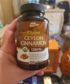 NutriFlair Organic Ceylon Cinnamon (100% Certified ) 1200mg per Serving, 120 Capsules - Joints, Inflammatory, Antioxidant, Glucose Metabolism Support- 120 Count (Pack of 1) 120 Count (Pack of 1) 27 719hJ 5y0uL