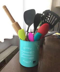 Now Designs Powder-Coated Steel Utensil Crock, Turquoise 30 719iuOonGIL