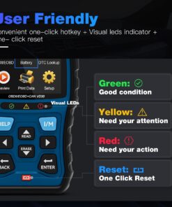 VDIAGTOOL VD30 Enhanced OBD2 Scanner, Car Code Reader, Universal Check Engine Light Code Reader, Auto Diagnostic Tool for All OBDII Vehicles, Turn Off CEL, Read/Clear Codes, Live Data, Voltage Test Blue 29 719jA99hu L