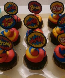 Fun Express - Superhero Baking Cups W/picks - Party Supplies - Serveware & Barware - Misc Serveware & Barware - 100 Pieces 24 719k4VgwGGL 1