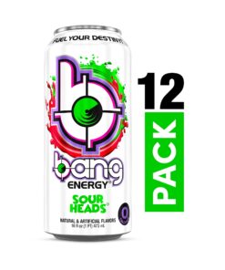 Bang Energy Sour Heads, Sugar-Free Energy Drink, 16-Ounce (Pack of 12) 16 Ounce (Pack of 12) 12 719kGwoRYvL