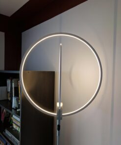 Brightech Eclipse Dimmable LED Floor Lamp, Modern Torchiere Floor Lamp for Living Rooms & Offices – Super Bright Tall Lamp with Dimmable Options for Reading, Standing Lamp Living Room Décor - Silver 54 719kHtnFNYL