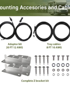 HQST 190W 12V High-Efficiency Monocrystalline Cell, RV Solar Panel Kit with 30Amp PWM Charge Controller, Adaptor Kit, Tray Cables, Mounting Z Brackets for RV, Cabins, Boats, Battery Charging 11 719kMBtFPpL