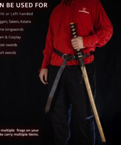 Armory Replicas – Genuine Leather Dagger Holster – Medieval Inspired Adjustable Small Weapon Sword Frog Artisan Brown 11 719m2K2geeL