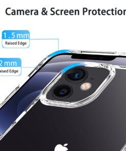 JJGoo Compatiable with iPhone 12 Case and 12 Pro Case Clear, Transparent Shockproof Phone Case, Slim Anti-Scratch Hard PC Back Protective Cover Bumper, Clear 11 719n4x7lzUL