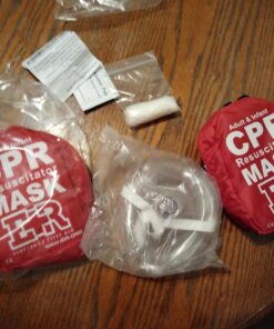 Ever Ready First Aid Adult and Infant CPR Mask Combo Kit with 2 Valves with Pair of Nitrile Gloves & 2 Alcohol Prep Pads - Red - 2 Pack 19 719nDpwn3HL