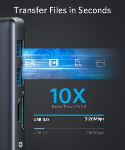Anker 553 USB-C Hub, 8-in-1 USB C Dock, Dual 4K HDMI USB C to USB Adapter, 1 Gbps Ethernet USB Hub, 100W Power Delivery, SD Card Reader for MacBook Pro, XPS and More 21 719o1fCFFeL