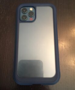 Miracase Glass Case for iPhone 12/ iPhone 12 Pro 6.1 inch (2020), Full-Body Clear Bumper Case with Built-in 9H Tempered Glass Screen Protector for iPhone 12/ iPhone 12 Pro,Dark Blue Dark Blue iPhone 12/12 Pro 6.1'' 40 719pUdi33rL