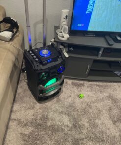 Pyle 500 Watt Outdoor Portable BT Connectivity Karaoke Speaker System - PA Stereo with 8" Subwoofer, DJ Lights Rechargeable Battery Microphone, Recording Ability, MP3/USB/SD/FM Radio - PWMA325BT 30 719pqL6VTTL