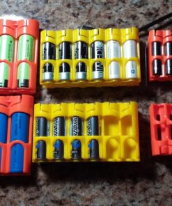 Storacell SL18650ORG by Powerpax SlimLine 18650 Battery Caddy, Orange, Holds 4 Batteries (Not Included) 1 Count (Pack of 1) 17 719q1C5GoJL