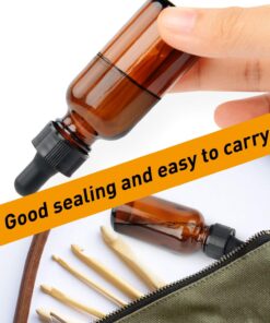 Nelipo 1oz Amber Glass Bottles for Essential Oils with Glass Eye Dropper - Pack of 6 6 Pack 23 719qGys1mcL