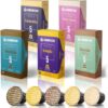 Gourmesso 50ct Flavored Espresso Pods | Int.5 | Proudly Fairtrade | Compatible with Nespresso Original Capsule Machines | Caramel Vanilla Chocolate Hazelnut Coconut | Medium Roast 50ct Flavors Bundle 10 Count (Pack of 5) 21 719qQtuBfOL