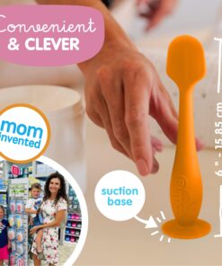 Bumco Baby Diaper Rash Cream Applicator - Baby Bum Brush Diaper Cream Spatula for Butt Paste Diaper Cream - Newborn Baby Essentials, Perfect for Baby Registry, Baby Shower Gifts - Orange 23 719quGTZT3L