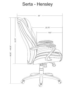 Serta® Smart Layers™ Hensley Big & Tall Ergonomic Bonded Leather High-Back Chair, Roasted Chestnut/Satin Nickel 19 719rSw g7SL