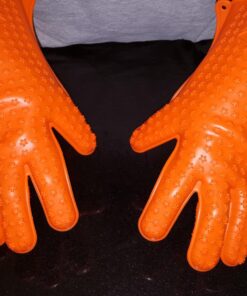 Jolly Green Products Ekogrips Premium Heat-Resistant BBQ Gloves for Cooking and Meat Handling, Kitchen Oven Gloves, Fireplace Accessory, Campfire Gloves, BBQ Mitt, Dishwashing Gloves (Orange, L/XL) Orange 45 719sXyVaK2L