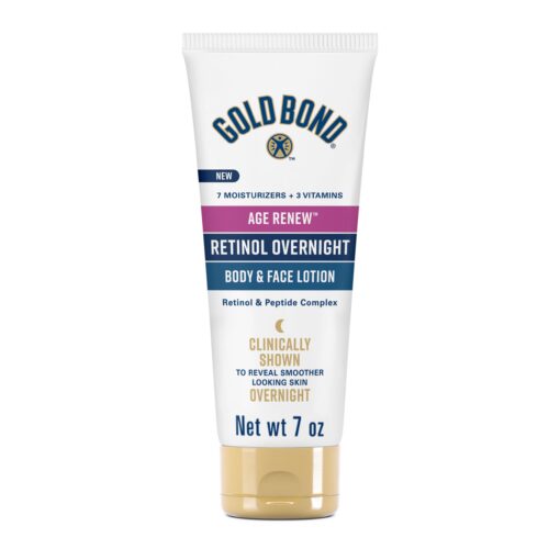 Gold Bond Age Renew Retinol Overnight Body & Face Lotion, With Retinol & Peptide Complex, 7 oz. 7 Fl Oz (Pack of 1)