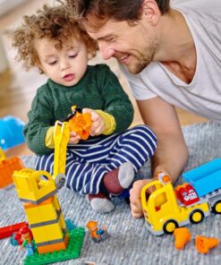 LEGO DUPLO Big Construction Site 10813 Building Set with Toy Dump Truck, Toy Crane and Toy Bulldozer for a Complete Toddler Construction Toy Set (67 Pieces) 18 719tUo4rYmL