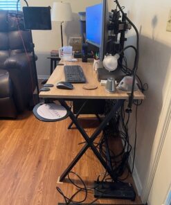 SEI Furniture Langston Spacious A Frame 2 Fixed Shelves Desk, Espresso 48 719tWI9qzeL