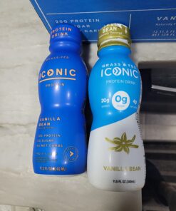 Iconic Protein Drinks, Vanilla Bean (12 Pack) - Sugar Free & Low Carb - 20g Grass Fed Protein - Lactose Free, Gluten Free, Non-GMO, Kosher - Keto Friendly Protein Shakes 26 719uD5f4KcL