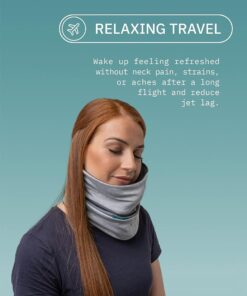 trtl Pillow Plus, Travel Pillow - Fully Adjustable Neck Pillow for Airplane Travel, Car, Bus and Rail. (Charcoal) Includes Water Proof Carry Bag and Setup Guide Travel Accessories Charcoal 11 719vvJ1LuWL