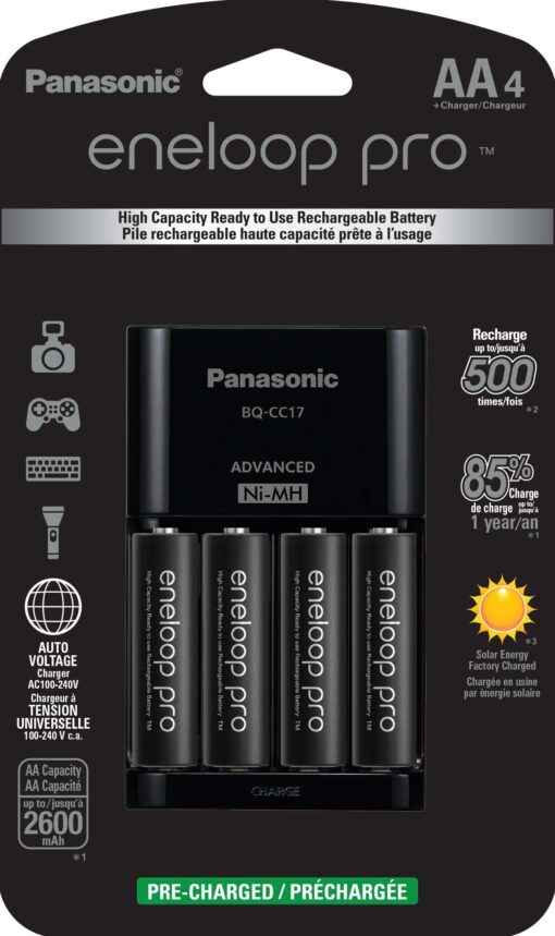 Panasonic Eneloop Pro K-KJ17KHCA4A Battery Charger AA NiMH X 4 (SPKKKJ17KHCA4A)