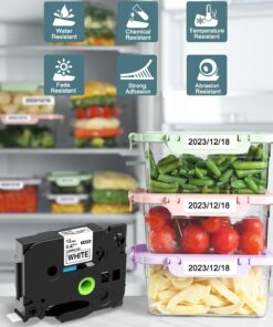 Oozmas Replacement for Brother P-Touch Label Tape Tz Tape 12mm 0.47 Inch Laminated White TZe-231 Compatible with Brother Ptouch D400 D210 1280 1290 1880 2040 Label Maker Tape, Black on White, 4 Pack 12mm(1/2 Inch) 13 719wjVVtG7L