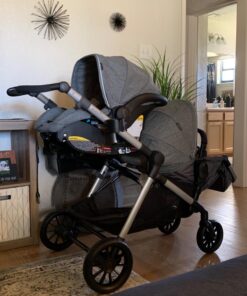 Evenflo Pivot Xpand Modular Travel System with SafeMax Infant Car Seat Percheron Gray 48 719y6UAawKL