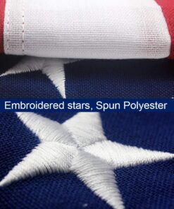Alternative view of VSVO American Flag 3x5 ft – Heavy Duty 300GSM Tough Spun Polyester Embroidered US Flag for Outdoor/Outside. Sewn Stripes - Brass Grommets USA Flags