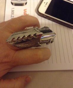 PiercingJ Men's Knuckle Joint Full Finger Double Ring Punk Rock Gothic Hinged Activity Rings Halloween Cosplay Costume Accessories Jewelry Armor#07 46 719yVrhjkLL 1