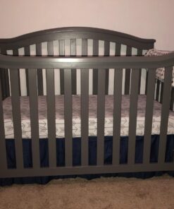 TILLYOU Crib Bed Skirt Navy Pleated for Baby Boys Girls, 100% Natural Soft Dust Ruffle, Standard Nursery Bedding Toddler Bedskirt Solid, 14" Drop Navy Blue Cotton 21 719ydaTmzOL